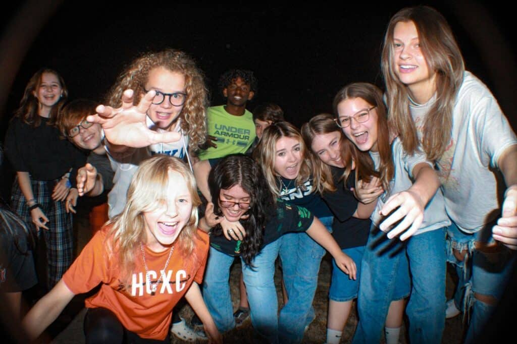 group of students having fun